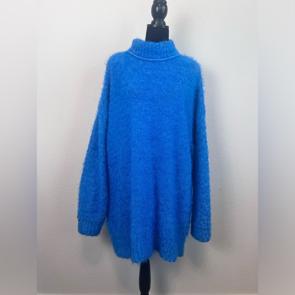 SHOW ME YOUR MUMU Timmy Tunic Sweater Bright Blue Knit size Small